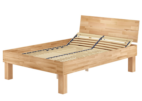 Doppelbett Buche extra stabil 140x220 hoch massiv Seniorenbett mit Federholzrahmen 60.81-14-220 FV