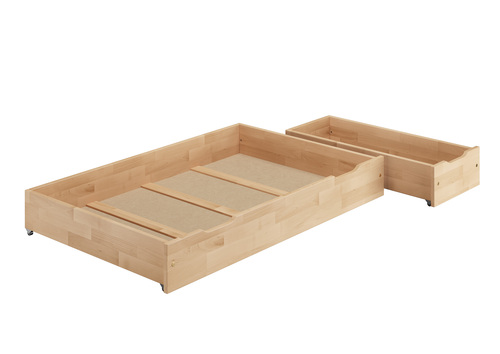 Bettkasten zweiteilig aus Buche als Staukasten f�r unsere Betten - Buche farblos lackiert 90.10-BS32