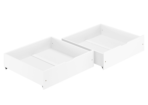 Zweiteiliger wei�er Bettkasten Massivholz Buche 90.10-BS35W