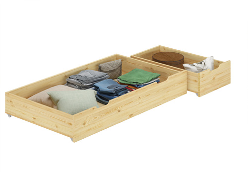 Bettkasten Staukasten 2-teilig Kiefer massiv f�r Betten 90.10-S4-2