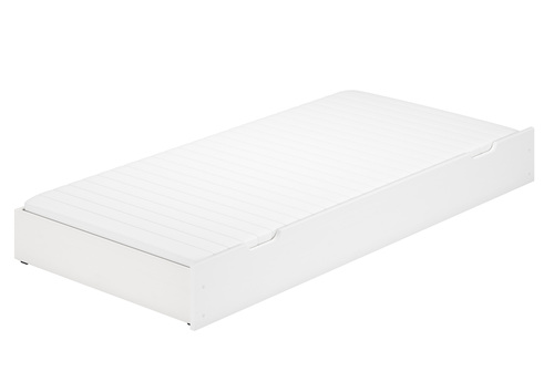 Bettkasten wei� Bettschublade mit Matratze und Rollrost als Zusatzbett 90.10-S6WM