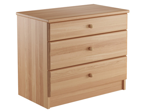 90.20-K36 Buche Massiv Nachtkonsole f�r erh�hte Seniorenbetten mit 3 Schubl�den