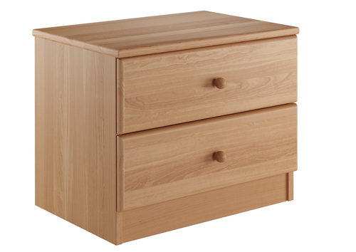 Niedrige Nachtkonsole Buche Massivholz Nachttisch mit zwei Schubladen 90.20-K38 