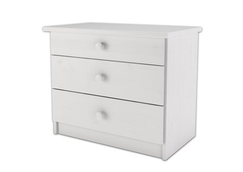 Nachtkonsole wei� f�r erh�hte Seniorenbetten mit 3 Schubladen 90.20-K4W
