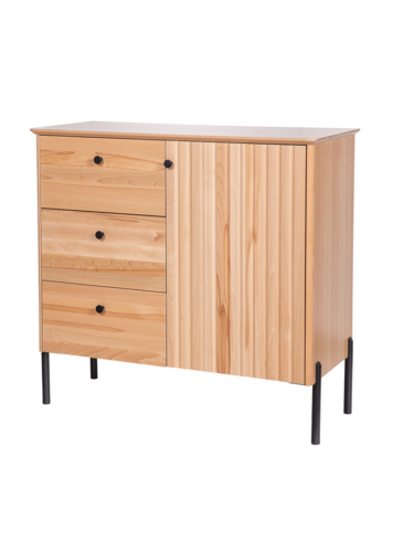 Sideboard Holzkommode Holzschrank 93x41x88 mit 3 Schubladen und T�r Kernbuche massiv 90.51-15