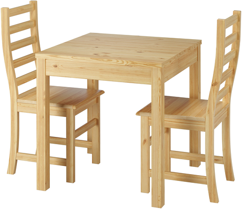 Essecke mit Tisch und 2 St�hle Tischgruppe Kiefer natur Massivholz 90.70-50 A -Set 21