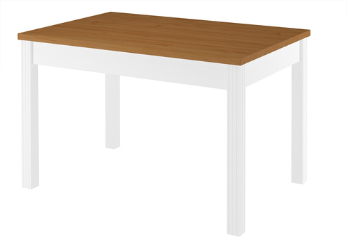 Zweifarbiger Tisch 80x120 Esstisch Tischplatte Eichefarben wei�e Beine Massivholz 90.70-51CE
