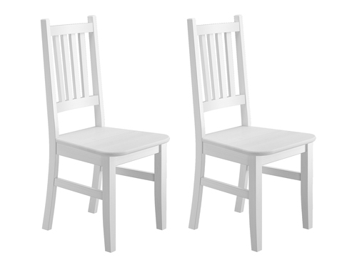 Wei�er K�chenstuhl Massivholzstuhl Esszimmerstuhl Stuhl Eris Kiefer 90.71-01-DW Set 