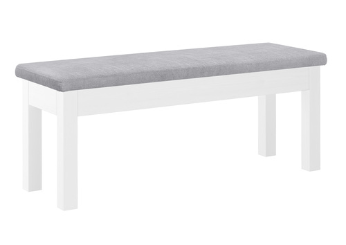 Sitzbank K�chenbank Kiefer wei� massiv Holzbank Polsterbank 120x40, grau 90.71-39WP21