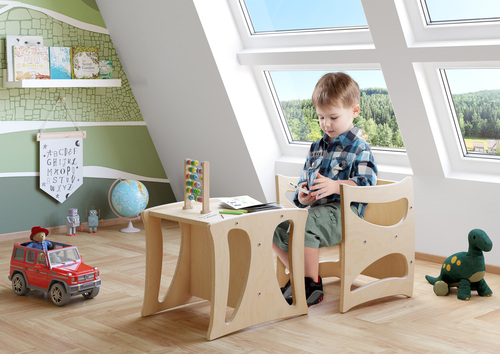 Wendehocker Kinderm�bel Holz Kindertisch Kinderstuhl Kinderhocker 90.92-07