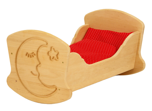 Drewart Puppenwiege aus Holz Puppenbett, Holzspielzeug 933-3015 