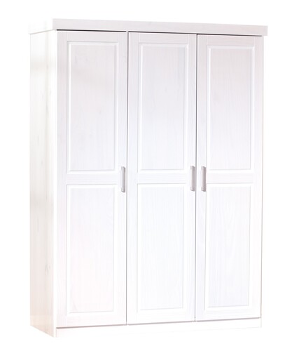 Kleiderschrank Magnus 3-t�rig Schlafzimmerschrank Massivholz Kiefer Weiss 99.20900115