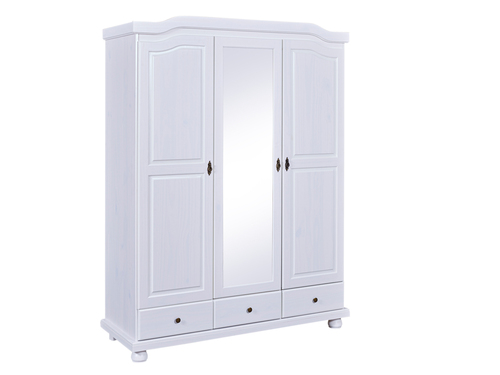 Bauernschrank Kappl wei� in Massivholz