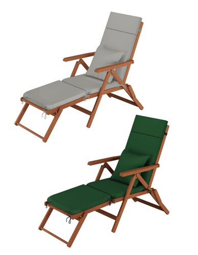 Deckchair, Balkonstuhl, klassische und robuste Balkonliege mit w�hlbarem Zubeh�r V-10-200