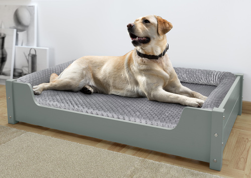 Luxuri�ses Haustierbett, Tierbett 100x60 cm, Kiefer grau V-30.32-G-100x60