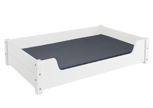 Hundebett f�r gro�e Hunde 100x60 Kiefer wei� Tierbett V-30.32-W-100x60