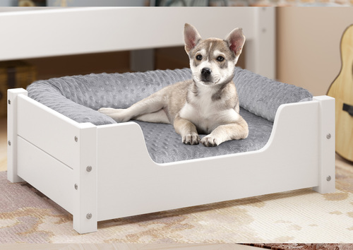 Gem�tliches Tierbett f�r Katzen und Hunde 60x40 Kiefer wei� V-30.32-W-60x40