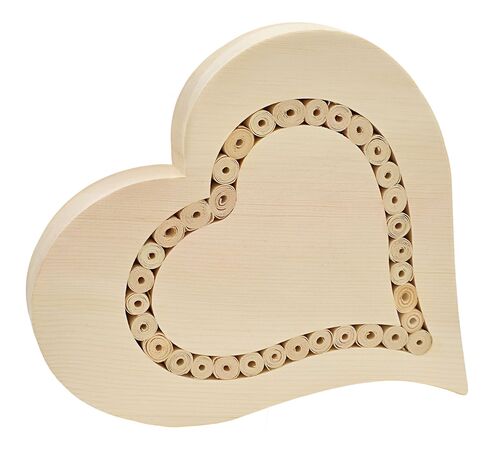 Moderne Holzherzen Zirbe massiv unbehandelt Dekoherz Herz aus Holz Tischdeko V-40.10-044