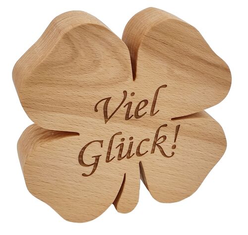 Holz-Kleeblatt aus Buche Gl�cksbringer Gr��en w�hlbar V-40.11-00