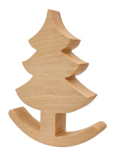 Weihnachtsdeko Tischdeko Schaukel-Pferd, Stern, Baum o. 3er-Set Buche Ge�lt V-40.11-21