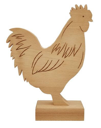 Huhn, Hahn oder beides als Set aus Buche Osterdeko V-40.11-Hahn und Huhn