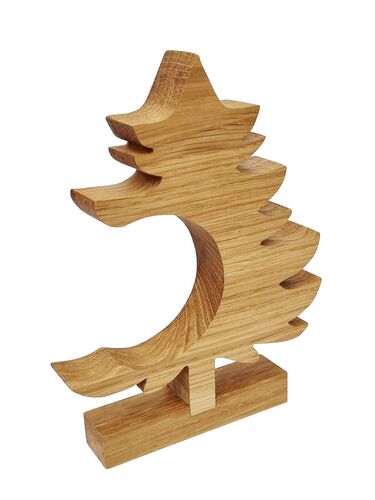 Dekobaum, Dekoweihnachtsbaum, Baum mit kleinen Haken, Eichenholz V-40.12-003