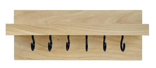 Wandregal mit Haken Schl�sselbrett mit Ablage Eiche lackiert 20 u 30 cm V-40.12-11