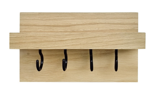 Wandregal mit Haken Schl�sselbrett mit Ablage Eiche lackiert 20 u 30 cm V-40.12-11