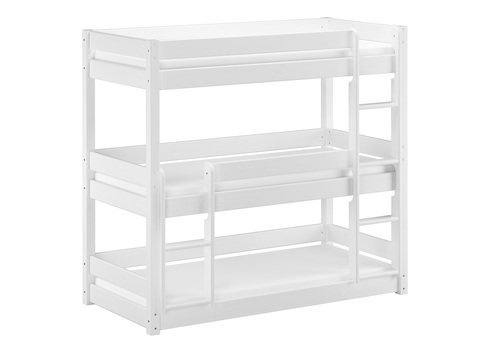 Wei�es Dreier-Etagenbett f�r Erwachsene Stockbett f�r drei Personen 90x200 Kiefer wei� V-60.03-09W