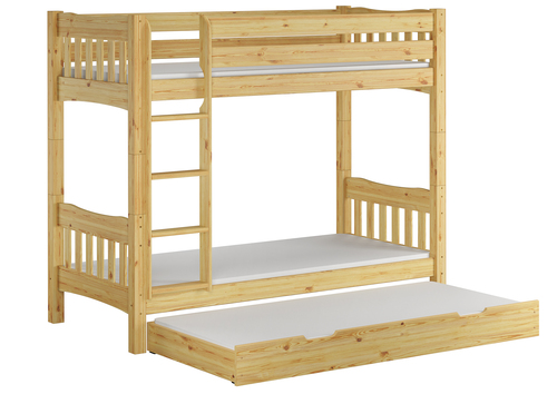 Etagenbett hohes Bett Kiefer natur Massivholz 90x200 cm Zubeh�r w�hlbar V-60.15-09Ni100 