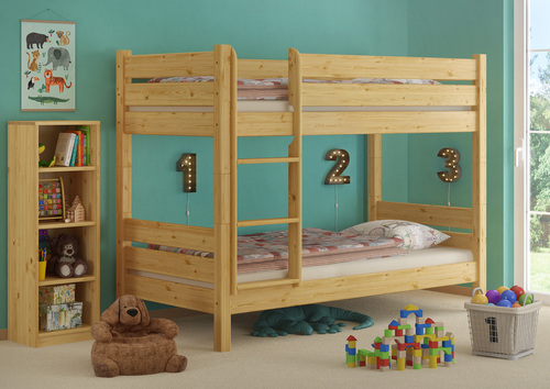 Etagenbett Kiefer massiv 80x220 Zubeh�r w�hlbar Nische 80 teilbar Stockbett V-60.16-08-220T80
