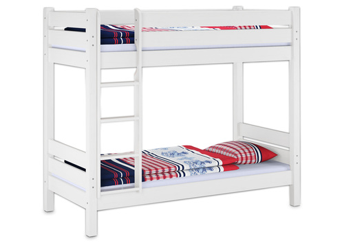 Stockbett f�r Erwachsene wei� 90x200 mit gro�er Nische Zubeh�r w�hlbar V-60.16-09W