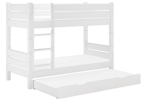 Stockbett 100x200 Massivholz Kiefer wei� Nische 80cm teilbar Zubeh�r w�hlbar V-60.16-10WT80 