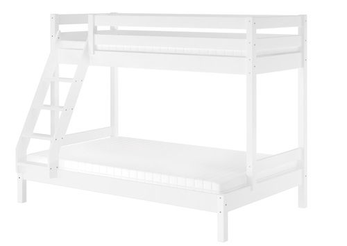 Doppel-Etagenbett 120x200 und 80x200 Erwachsenen-Stockbett Kiefer Massivholz wei� V-60.18W-08-12