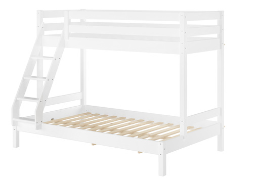 Doppel-Etagenbett 120x200 und 80x200 Erwachsenen-Stockbett Kiefer Massivholz wei� V-60.18W-08-12