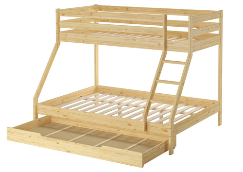 Doppel-Etagenbett 140x200 und 90x200 Erwachsenen-Stockbett Kiefer Zubeh�r w�hlbar V-60.19-09-14