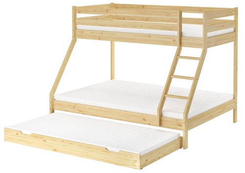 Doppel-Etagenbett 140x200 und 90x200 Erwachsenen-Stockbett Kiefer Zubeh�r w�hlbar V-60.19-09-14