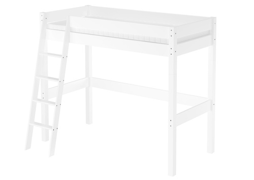 Hochbett f�r Kinder 90x200 Kinderbett Stockbett Kiefer wei� massiv V-60.20W-09-20WZ