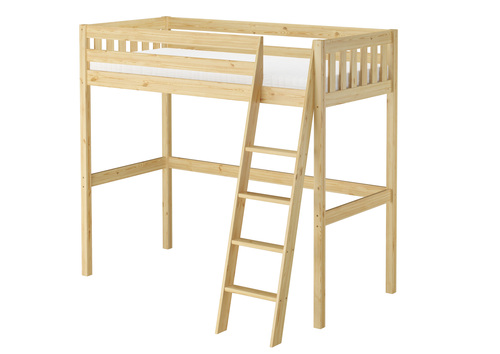 Hochbett Kieferholzbett Stockbett 90x200 aus Kiefer mit w�hlbarem Zubeh�r V-60.23-09