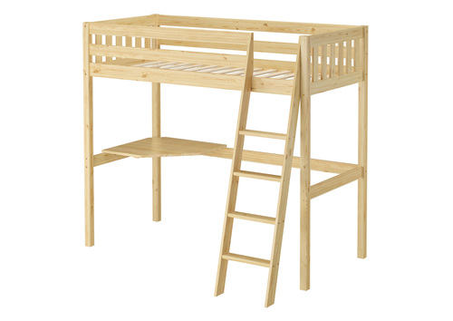 Hochbett Kieferholzbett Stockbett 90x200 aus Kiefer mit w�hlbarem Zubeh�r V-60.23-09