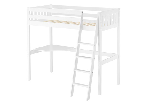 Kieferholzbett Hochbett Stockbett 90x200 aus Kiefer wei� Zubeh�r w�hlbar V-60.23W-09