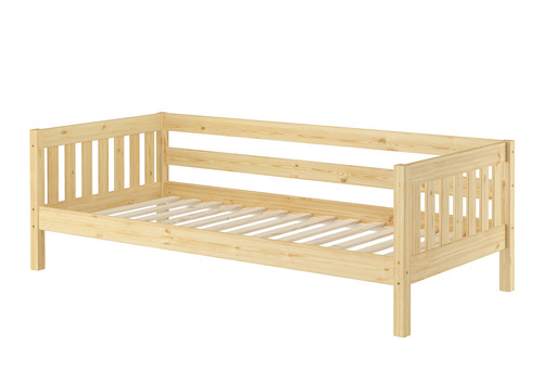 Gem�tliches Kinderbett mit dreiseitiger Sicherung 90x200 cm Kiefer V-60.29-09