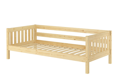 Gem�tliches Kinderbett mit dreiseitiger Sicherung 90x200 cm Kiefer V-60.29-09