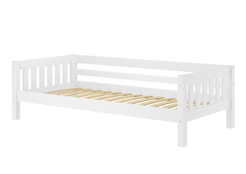 Gem�tliches Kinderbett mit dreiseitiger Sicherung 90x200 cm Kiefer wei� V-60.29-09W