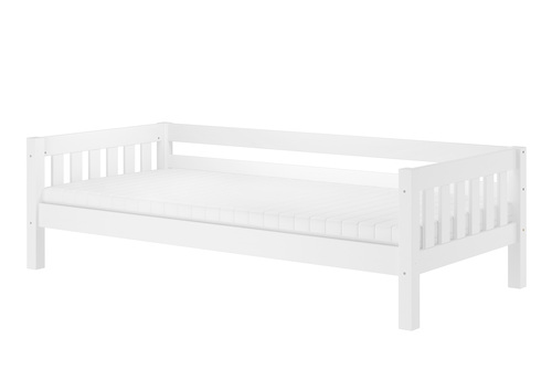 Gem�tliches Kinderbett mit dreiseitiger Sicherung 90x200 cm Kiefer wei� V-60.29-09W