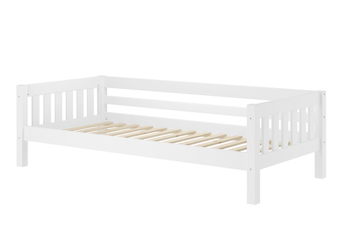 Gem�tliches Kinderbett mit dreiseitiger Sicherung 90x200 cm Kiefer wei� V-60.29-09W