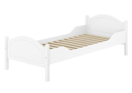 Einzelbett wei� 90x200 Futonbett Bettrahmen Singlebett Zubeh�r w�hlbar V-60.30-09W