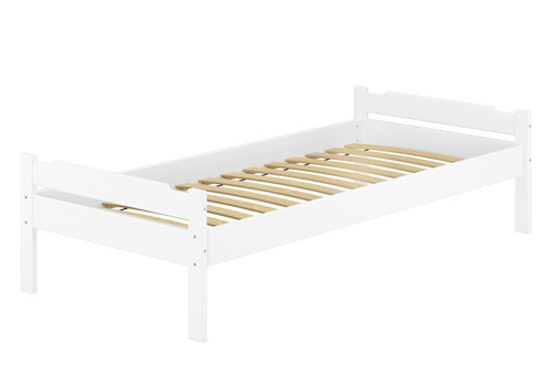 Einzelbett massiv Kiefer wei� 90x200 Futonbett Holzbett Zubeh�r w�hlbar V-60.31-09W