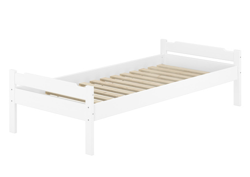 Einzelbett massiv Kiefer wei� 90x200 Futonbett Holzbett Zubeh�r w�hlbar V-60.31-09W