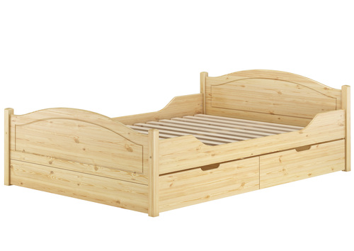 Doppelbett Massivholz 140x200 Komplettset Bett mit Staukasten V-60.33-14